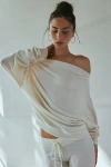 Out From Under Clarity Cozy Knit Off-the-shoulder Top In Ivory, Women's At Urban Outfitters