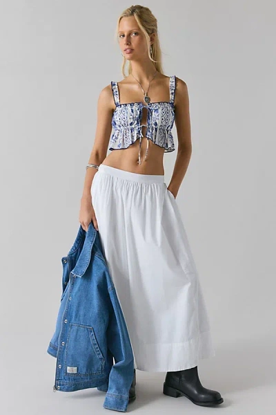 Out From Under Colette Ruffle Tie-front Bra Top In Blue, Women's At Urban Outfitters