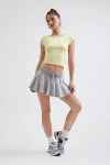 Out From Under Cotton Compression Boatneck Tee In Pale Lime Yellow, Women's At Urban Outfitters