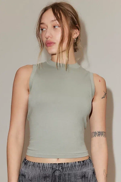Out From Under Cotton Compression Muscle Tank Top In Moss, Women's At Urban Outfitters