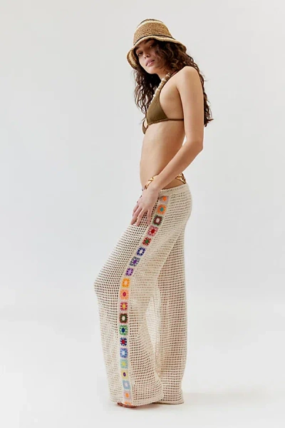 Out From Under Crochet Beach Pant In Neutral, Women's At Urban Outfitters In White