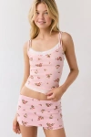 Out From Under Darling Lace Trim Layered Cami In Pink, Women's At Urban Outfitters
