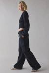 Out From Under Day To Day Baggy Barrel Leg Cargo Sweatpant In Black, Women's At Urban Outfitters