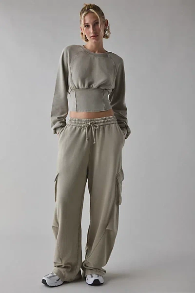 Out From Under Day To Day Baggy Barrel Leg Cargo Sweatpant In Grey, Women's At Urban Outfitters In Gray
