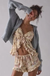 Out From Under Daydream Satin Flyaway Cami + Micro Short Pj Set In Yellow, Women's At Urban Outfitters