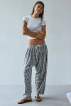 Out From Under Daydream Sleep Pants In Blue Plaid, Women's At Urban Outfitters