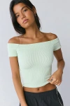 Out From Under Days Off Seamless Knit Off-the-shoulder Top In Ambrosia, Women's At Urban Outfitters
