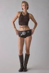 Out From Under Delilah Crochet Low-rise Hot Pant In Brown, Women's At Urban Outfitters