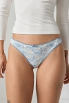 Out From Under Diamond Pointelle Knit Low Rise Thong In Swans, Women's At Urban Outfitters In Blue