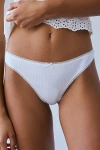 Out From Under Diamond Pointelle Knit Low Rise Thong In White, Women's At Urban Outfitters In White