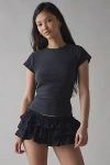 Out From Under Dolce Verano Ruffle Bloomer Short In Black, Women's At Urban Outfitters