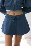 Out From Under Double Up Sweat Skort In Dark Blue, Women's At Urban Outfitters In Blue