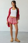 Out From Under Eat Your Heart Out Ruffle Pajama Short In Red, Women's At Urban Outfitters In Red