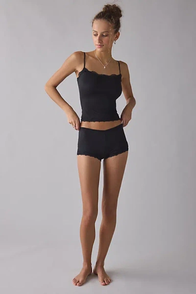 Out From Under Elise Lace Trim Cami + Micro Short Pj Set In Black, Women's At Urban Outfitters