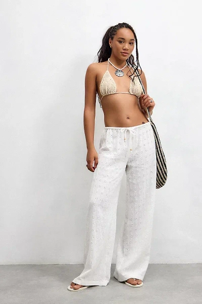 Out From Under Ellie Broderie Beach Pant In White, Women's At Urban Outfitters