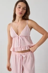 Out From Under Eloise Satin Flyaway Babydoll Cami In Pink, Women's At Urban Outfitters In Pink
