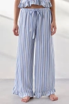 Out From Under Eloise Satin Ruffle Pj Pants In Blue, Women's At Urban Outfitters In Blue