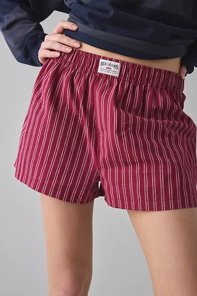 Out From Under Embroidered Boxer Short In Red, Women's At Urban Outfitters