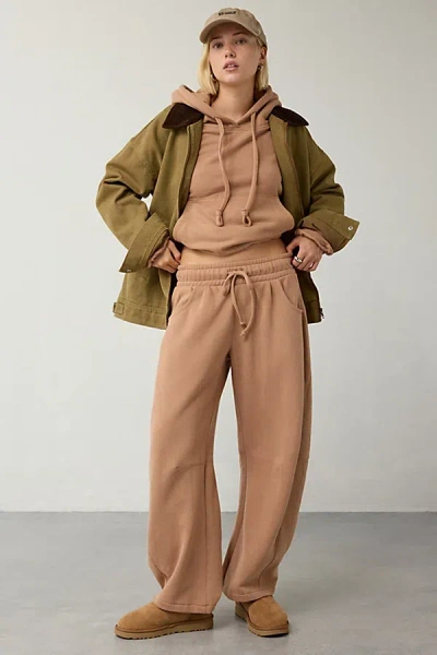 Out From Under Essential Barrel Leg Full Length Sweatpant In Cinnamon Swirl, Women's At Urban Outfitters In Nude