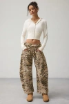 Out From Under Essential Barrel Leg Full Length Sweatpant In Distressed Animal, Women's At Urban Outfitters