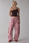Out From Under Essential Barrel Leg Full Length Sweatpant In Pink Combo, Women's At Urban Outfitters
