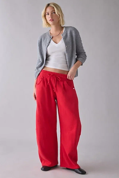 Out From Under Essential Barrel Leg Full Length Sweatpant In Red, Women's At Urban Outfitters In Multi