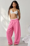 Out From Under Essential Barrel Leg Full Length Sweatpant In Rose, Women's At Urban Outfitters In Purple