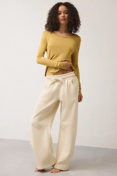 Out From Under Essential Barrel Leg Full Length Sweatpant In Whitecap Grey, Women's At Urban Outfitters In Neutral