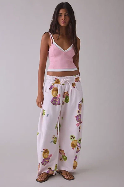 Out From Under Essential Barrel Leg Full Length Sweatpants In Light Arctic Pink, Women's At Urban Outfitters
