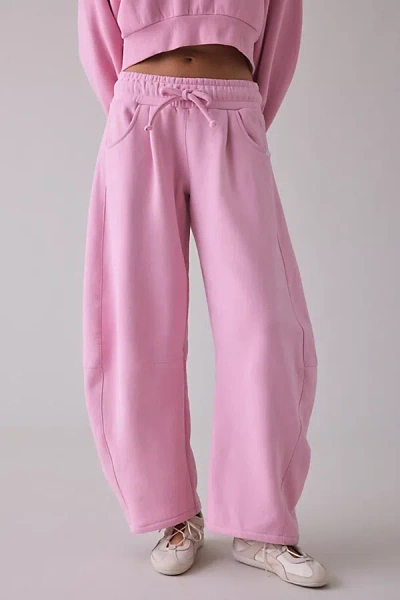 Out From Under Essential Barrel Leg Full Length Sweatpants In Pink, Women's At Urban Outfitters