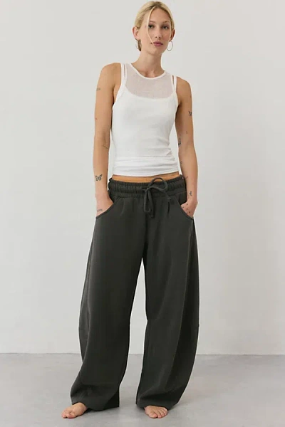 Out From Under Essential Barrel Leg Sweatpant In Raven, Women's At Urban Outfitters