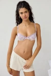 Out From Under Eva Daydream Lace Trim Mesh Underwire Bra In Pink Combo, Women's At Urban Outfitters