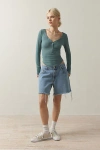 Out From Under Everyday Snap Henley Top In Teal, Women's At Urban Outfitters