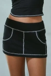 Out From Under Fast Lane Slim Micro Skort In Black, Women's At Urban Outfitters