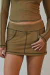 Out From Under Fast Lane Slim Micro Skort In Green, Women's At Urban Outfitters In Green