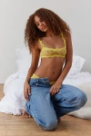 Out From Under Firecracker Lace Scoop Bra In Yellow, Women's At Urban Outfitters