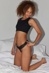 Out From Under Firecracker Smocked Lace Thong In Black, Women's At Urban Outfitters