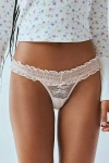 Out From Under Firecracker Smocked Lace Thong In Rose, Women's At Urban Outfitters