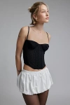 Out From Under Flocked Dots Corset Top In Black, Women's At Urban Outfitters