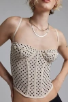 Out From Under Flocked Dots Corset Top In Neutral, Women's At Urban Outfitters In Neutral