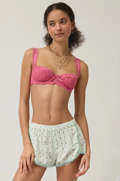 Out From Under Flora Ribbon Trim Lace Underwire Bra In Pink, Women's At Urban Outfitters