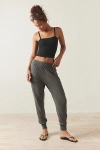 Out From Under Foldover Slim Jogger Pant In Washed Black, Women's At Urban Outfitters