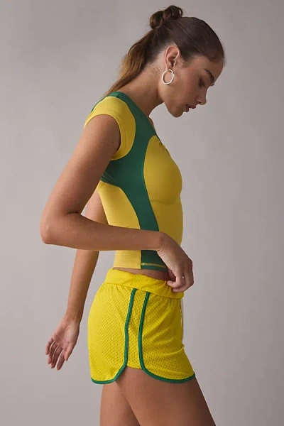 Out From Under Free Kick Mesh Micro Shorts In Yellow, Women's At Urban Outfitters