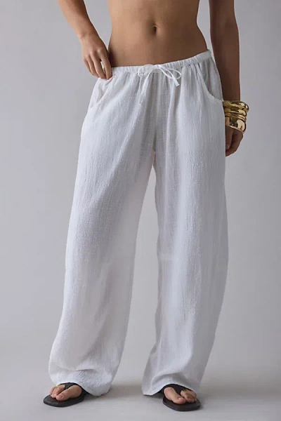 Out From Under Golden Hour Low-rise Barrel Leg Pant In Ivory, Women's At Urban Outfitters In White