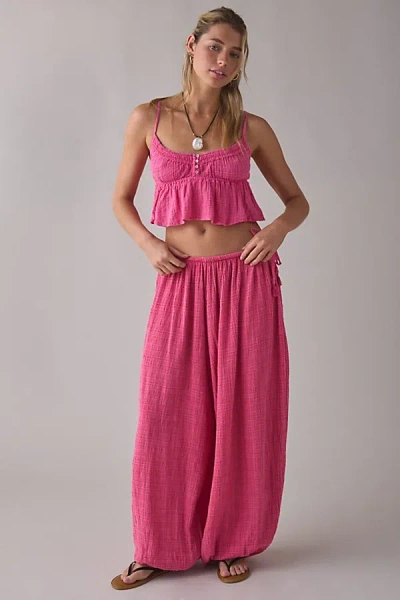 Out From Under Golden Hour Side-tie Balloon Pants In Berry, Women's At Urban Outfitters In Pink