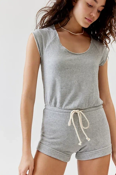Out From Under Good Days Sweatshort Romper In Grey, Women's At Urban Outfitters
