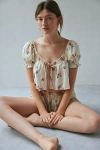 Out From Under Grace Satin Flyaway Top In Ivory, Women's At Urban Outfitters