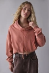 Out From Under Hear Me Out Drawstring Mockneck Pullover Top In Peach, Women's At Urban Outfitters In Pink