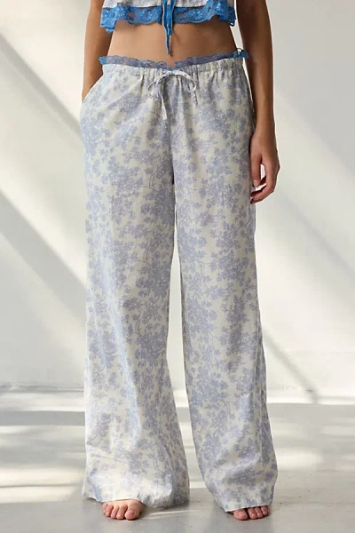 Out From Under Hearts Desire Cotton Pajama Pant In Blue Print, Women's At Urban Outfitters
