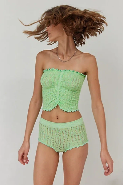 Out From Under Hello Sunshine Seamless Marled Knit Boyshort In Green, Women's At Urban Outfitters